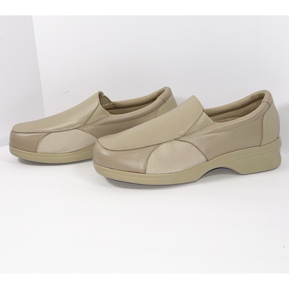 Pedors Shoes Slip On Comfort Walking 201 Beige Leather Orthopedic Cushion 8.5 - Picture 3 of 16